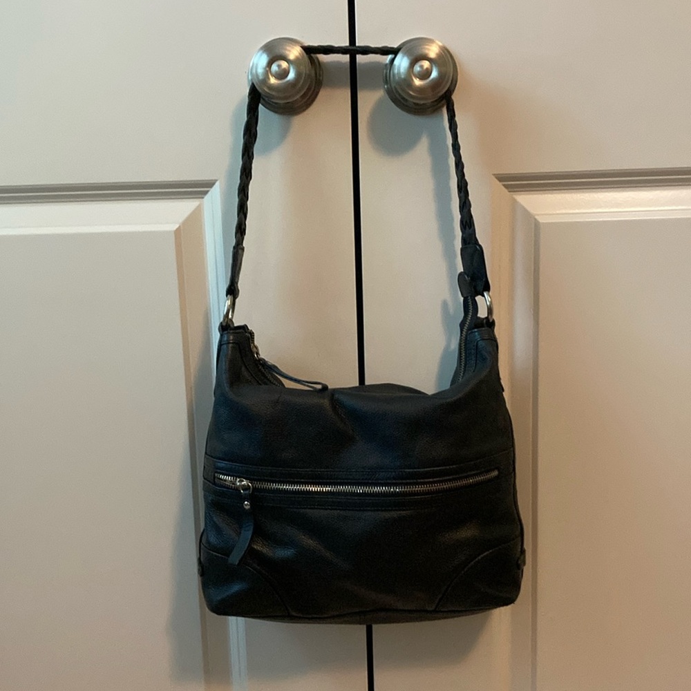 iLi New York leather shoulder bag hobo leopard lining